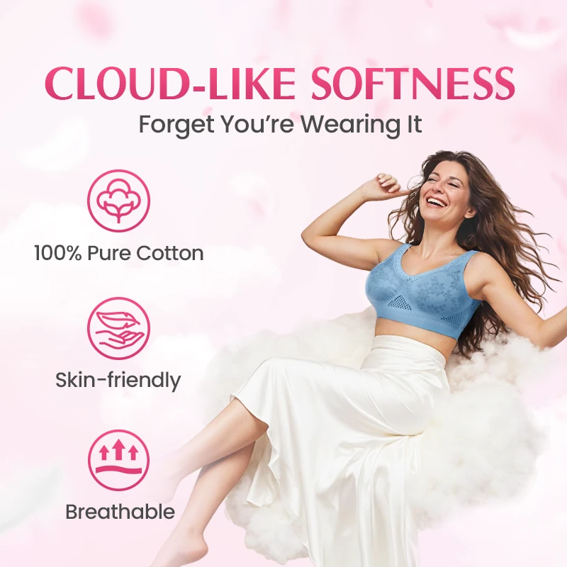 Pure Cotton Buttonless Comfy Lifting Bra