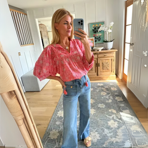 High-Waisted Wide Leg Denim Pants